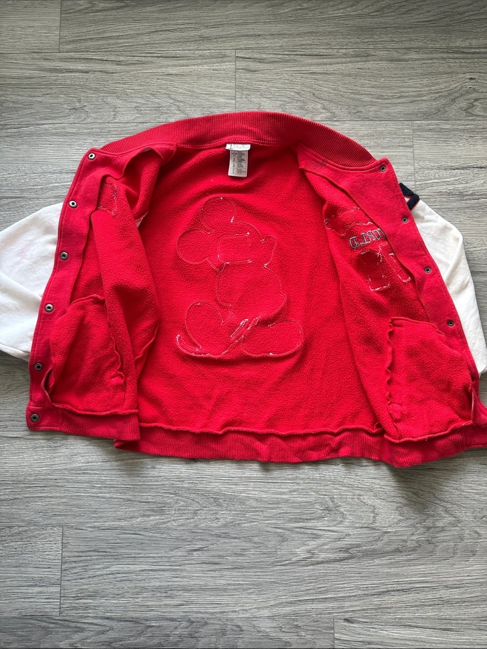 Walt Disney World 71 Red & White Varsity Jacket Size L - Picture 8 of 11
